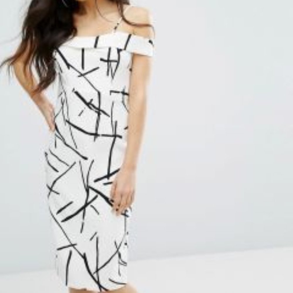 River Island Tailored Sketch Print Dress
